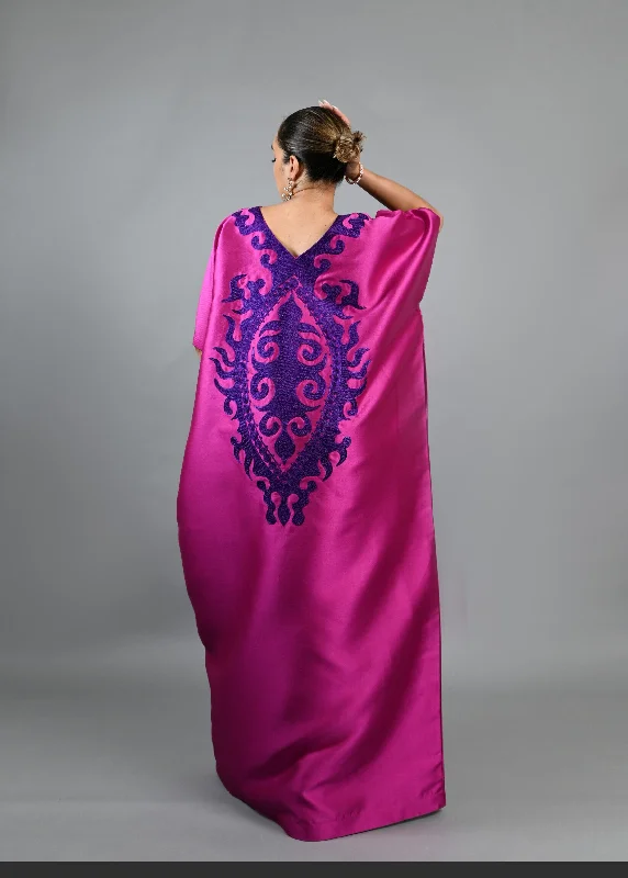 Soso Boubou (pink color with purple embroidery) -African maxi dress Classic Strapless Maxi Dress