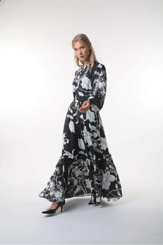 Roxy Long Maxi Dress with Long Sleeves Comfortable Long-Sleeve Maxi Dress