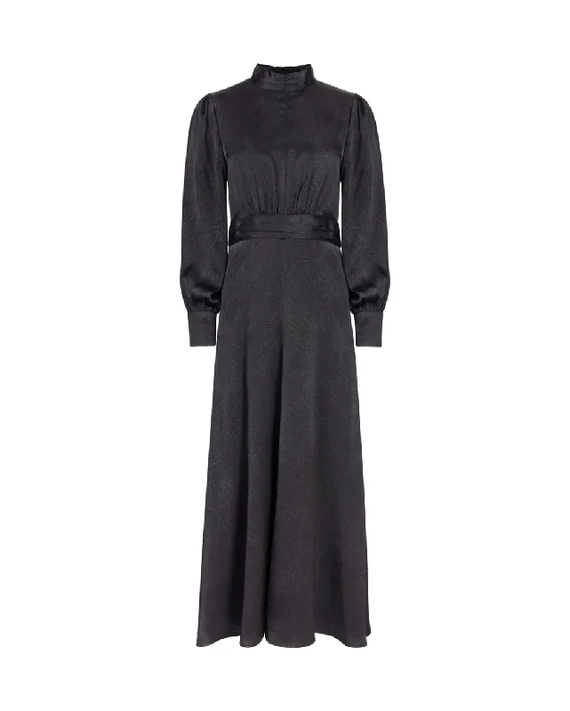 Satin Print Maxi Dress Elegant Tiered Maxi Dress