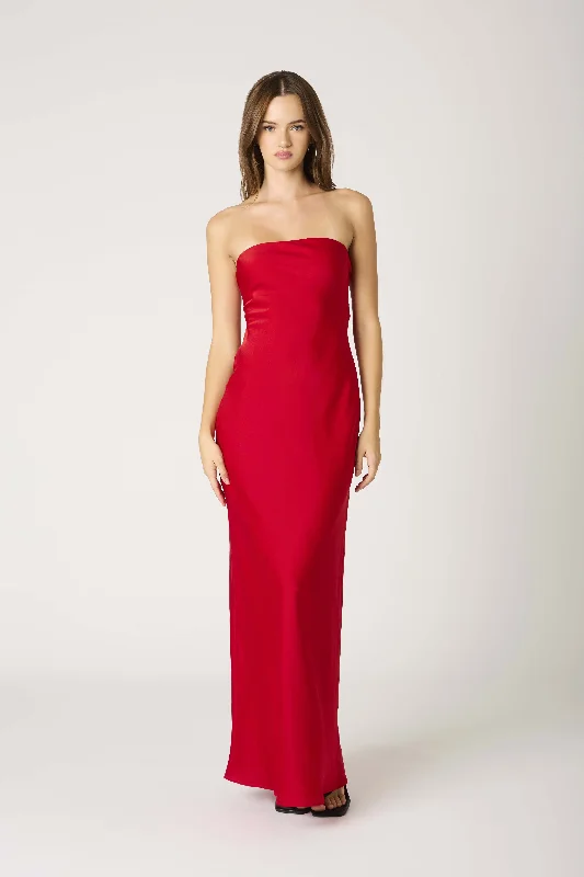Paulina Strapless Maxi Dress Stylish Button-Up Maxi Dress
