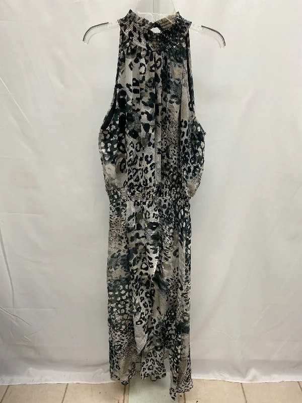 Size XL Venus Black/Gray Maxi Dress Trendy Fit-and-Flare Maxi Dress