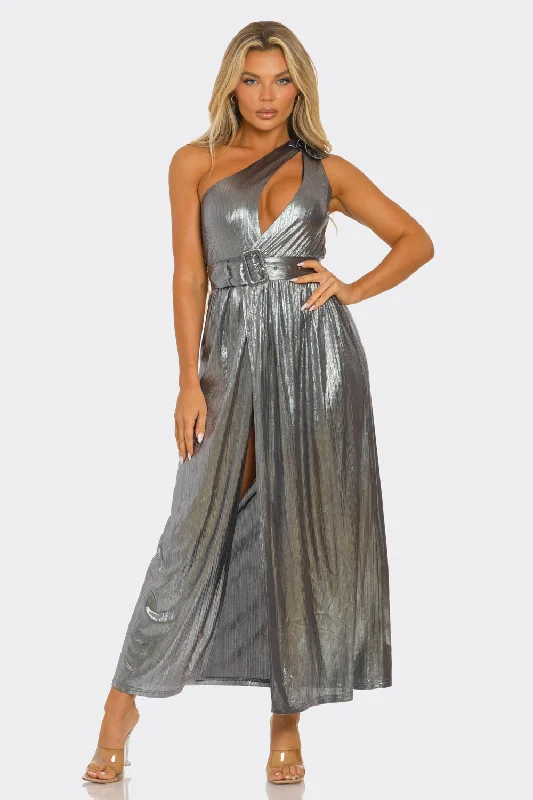 Sleeveless One Shoulder Wrap Open Front Maxi Dress Fashionable Asymmetrical Maxi Dress Sleeveless One Shoulder Wrap Open Front Maxi Dress Fashionable Asymmetrical Maxi Dress