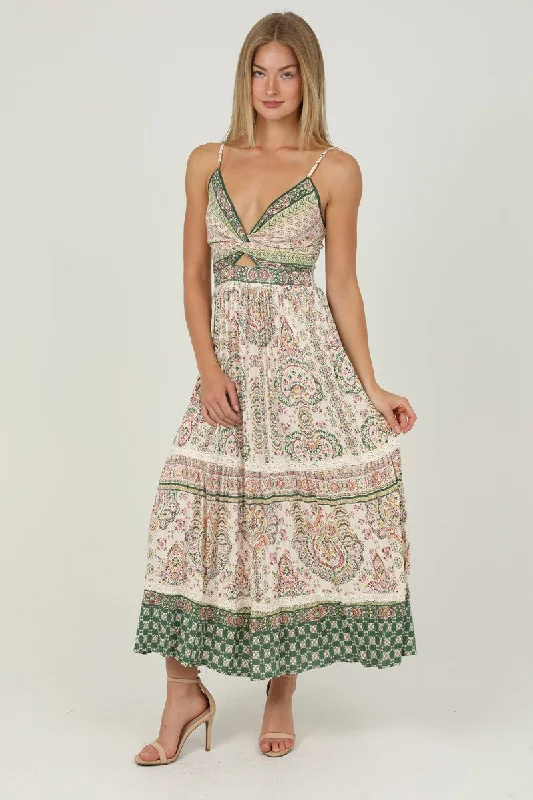 Twist Front Cut Out Maxi Dress Stylish Longline Maxi Dress
