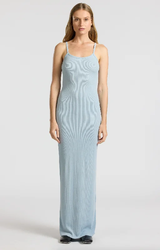 Verona Spaghetti Maxi Dress - Chrystalline Cast Comfortable Maxi Dress with Slits