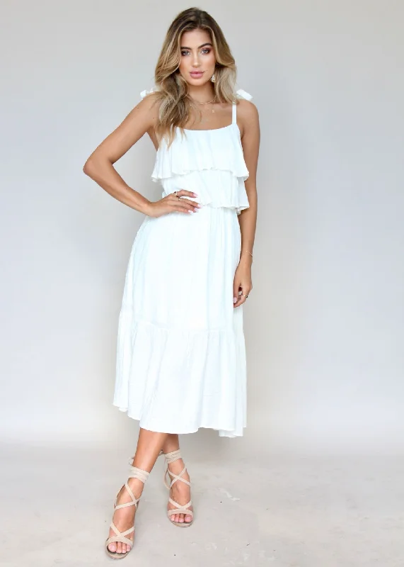 Victoria Falls Maxi Dress - White Comfortable Casual Maxi Dress