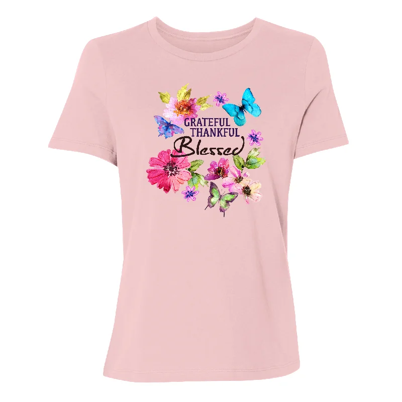 Grateful Women's T-Shirt Silk Blend Satin Velvet