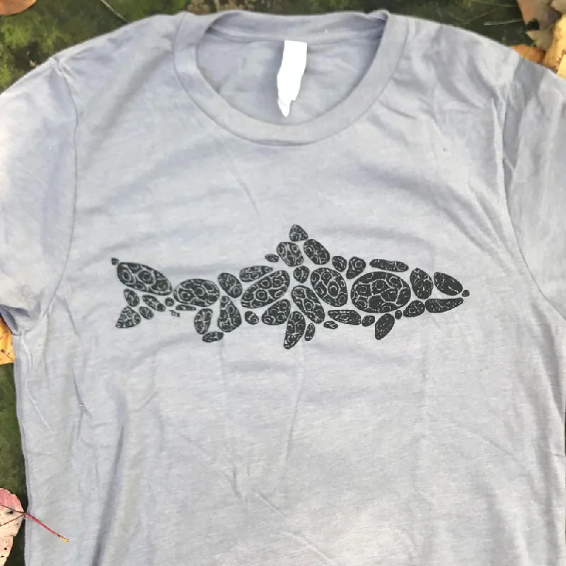 5S102 Petoskey Trout T-Shirt Zippered Front Buttoned Front Snap Front