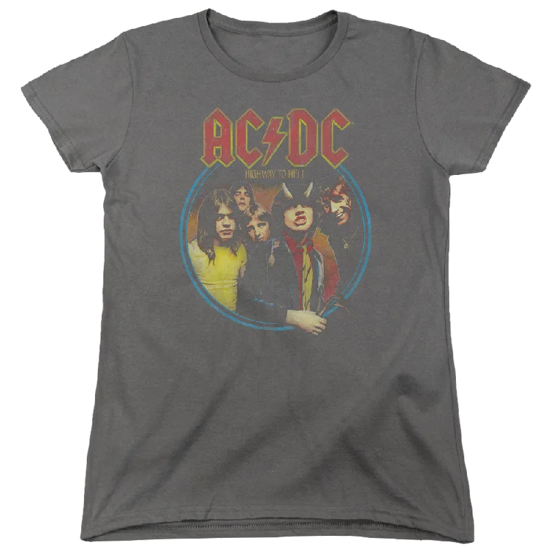 AC/DC Highway To Hell - Women's T-Shirt Silk Blend Satin Velvet