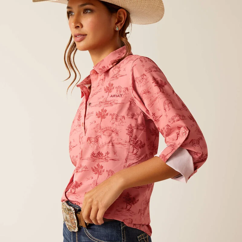 ARIAT Women's VentTEK LS Shirt 10048862 Spandex Blend Rayon Blend Denim Blend