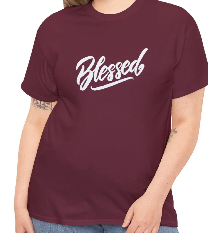 Blessed Cotton Tee Notch Collar Peter Pan Collar Cowl Neck