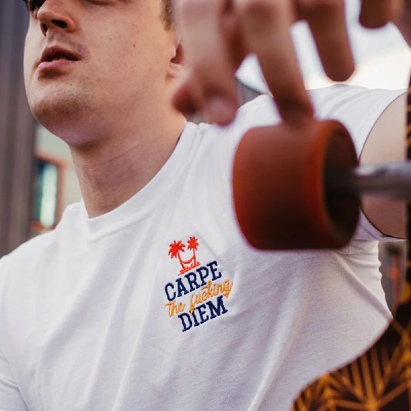 Carpe the fucking diem - Embroidered - Premium T-Shirt Front Pockets Side Pockets Patch Pockets Carpe the fucking diem - Embroidered - Premium T-Shirt Front Pockets Side Pockets Patch Pockets