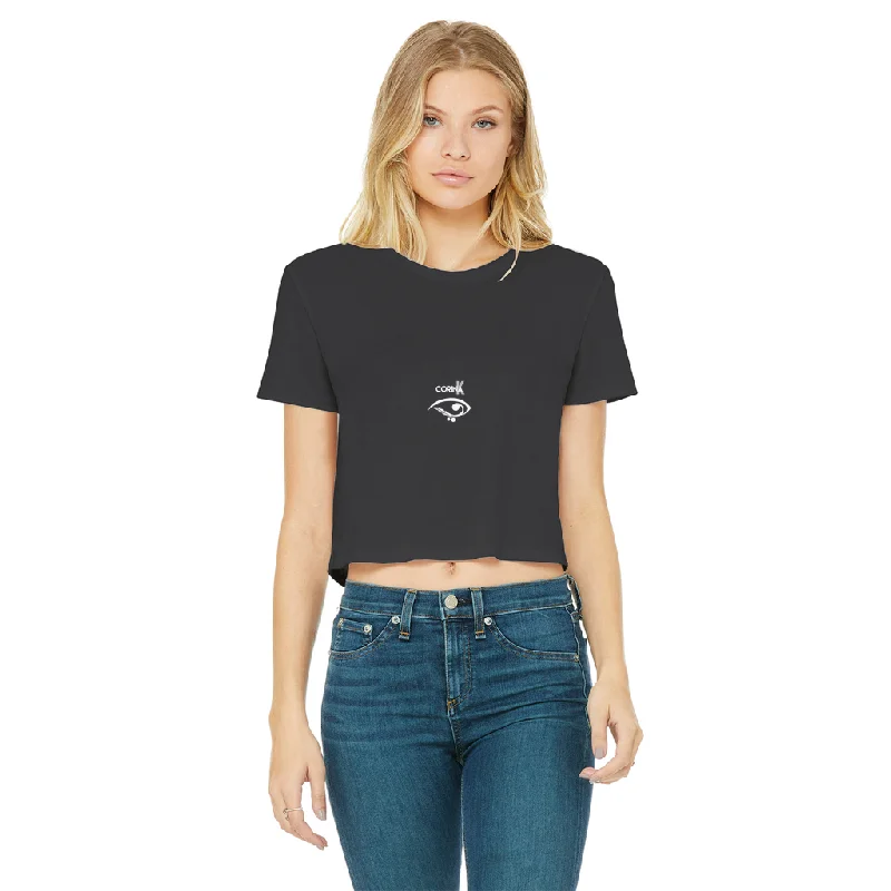 Corina K Collection Classic Women's Cropped Raw Edge T-Shirt Oversized T-Shirt Spandex breathable