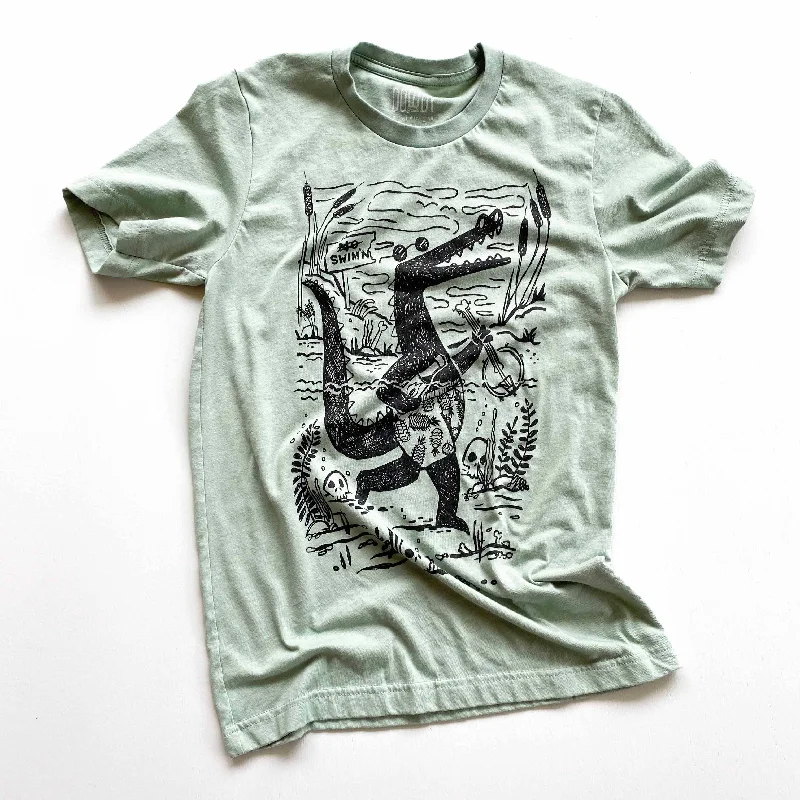Danger Gator - Unisex Tee Wool Fabric Cashmere Fabric Tweed Fabric