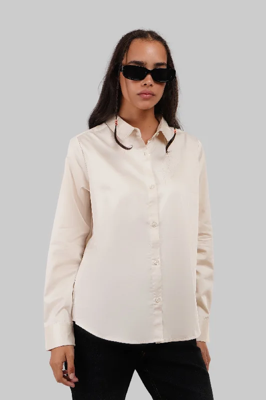 Ecru Regular Fit Shirt Collared Crew Neck Turtle Neck