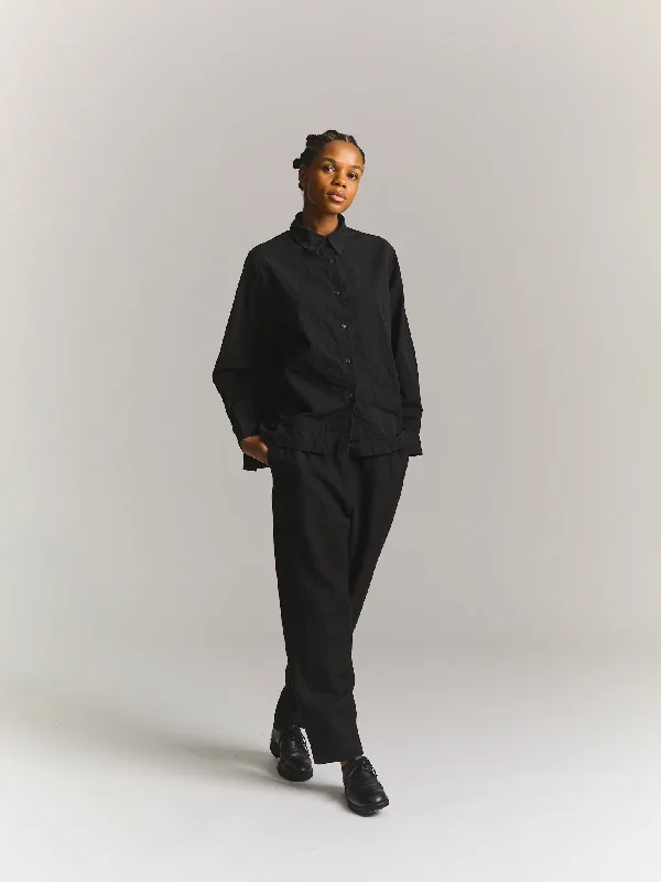 ELENA SHIRT - PAPER COT - BLACK Mesh Canvas Denim
