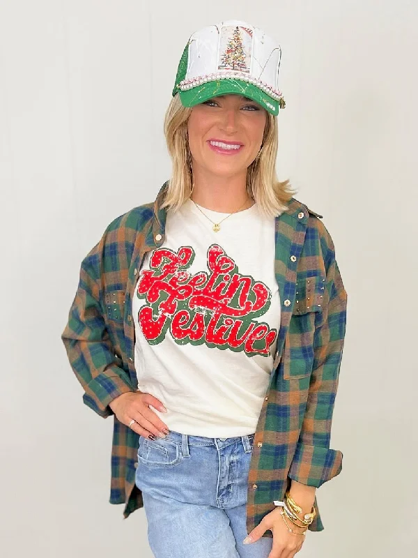 Feeling Festive Tee Mesh Blend Leather Blend Suede Blend