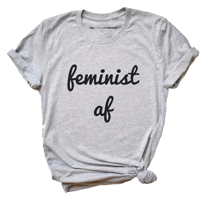 Feminist AF Script Feminist T-Shirt Rayon Fabric Velvet Fabric Corduroy Fabric