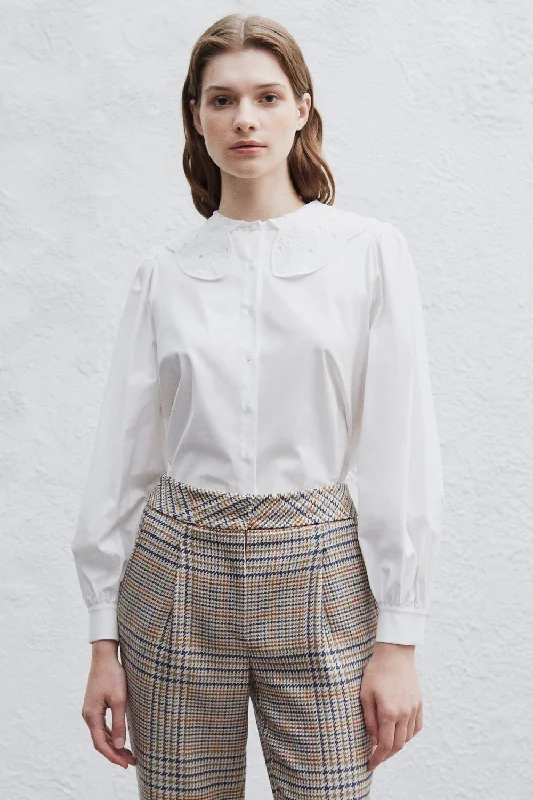 Fien Shirt Houndstooth Herringbone Solid