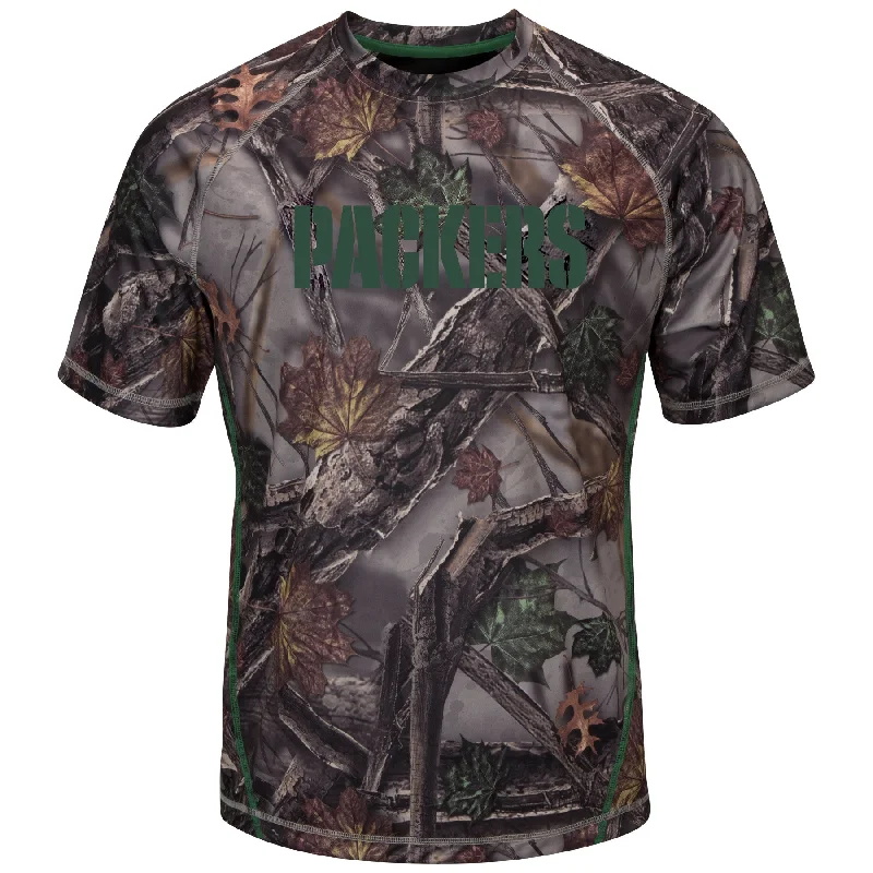 Green Bay Packers The Woods Men's Camo Tee Boxy Fit Fitted Loose