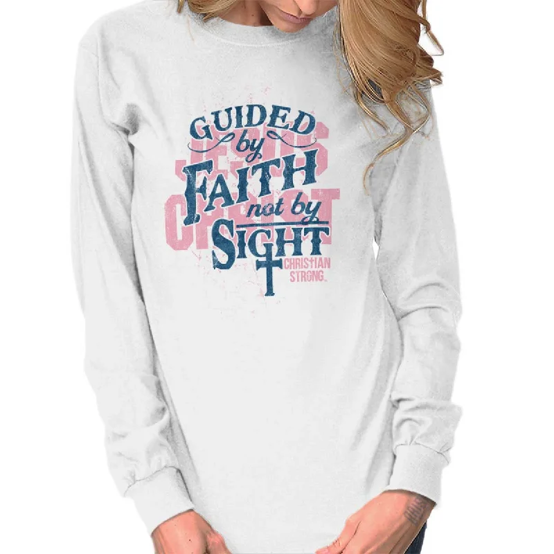 Guided by Faith Long Sleeve T-Shirt Modern Contemporary Chic