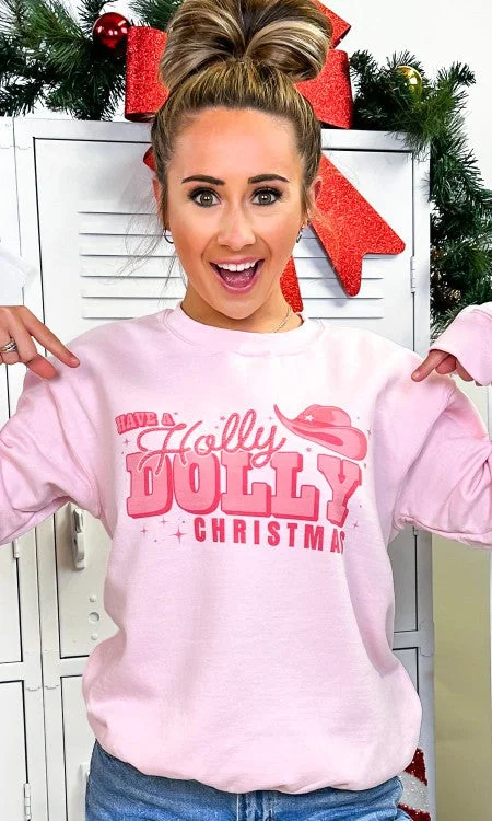 Have A Holly Dolly Christmas Graphic Sweatshirt Oversized T-Shirt Spandex breathable Have A Holly Dolly Christmas Graphic Sweatshirt Oversized T-Shirt Spandex breathable