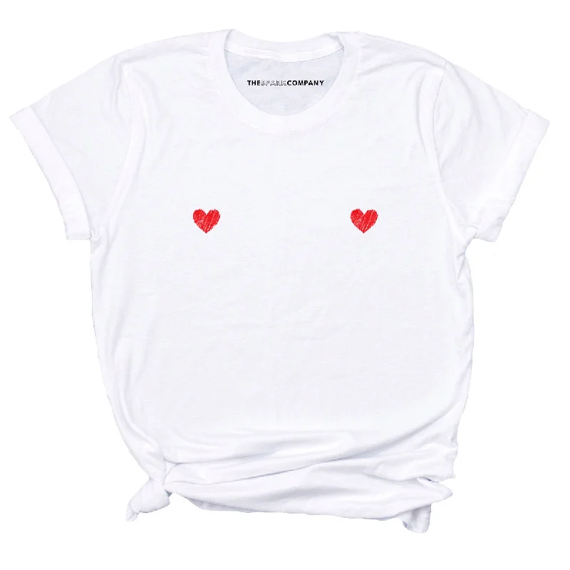 Heart Nipple Feminist T-Shirt Plaid T-Shirt Polka Dot Checkered