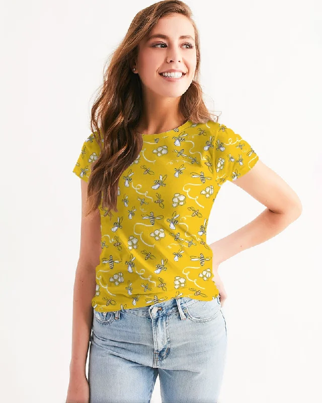 Honey B ees Women's Tee Solid Color Striped Floral