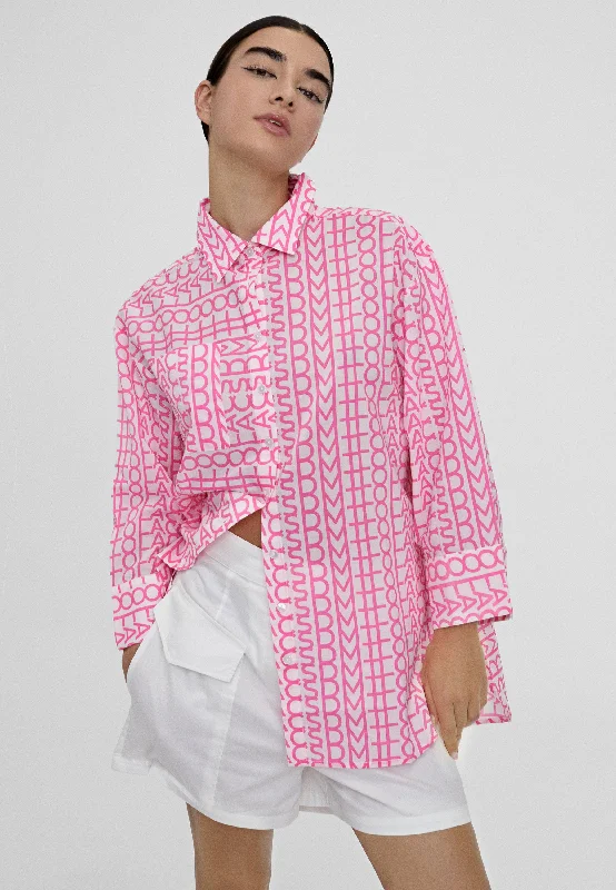Oversized logo print shirt Cozy Warm Stylish