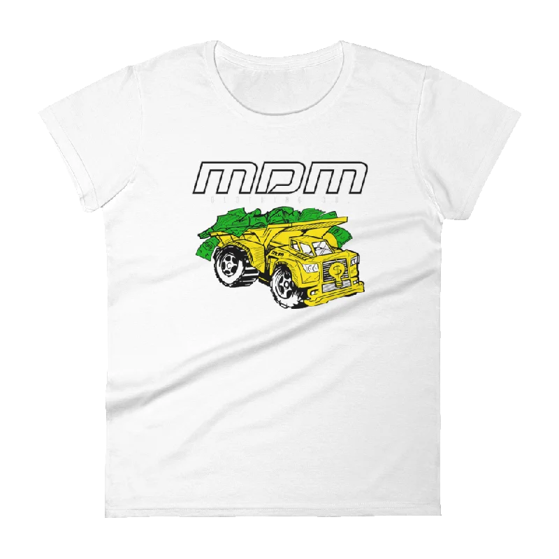 Money Truck Women's Short-Sleeve T-Shirt Print Jacquard Patchwork