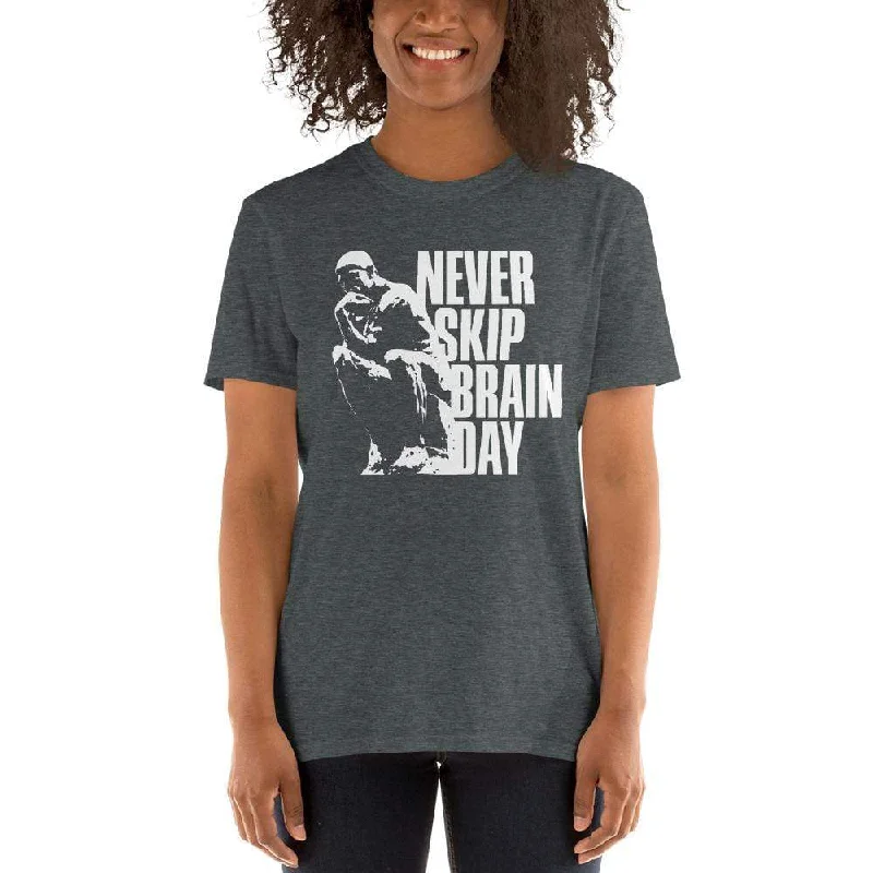 Never skip brain day - Premium T-Shirt Asymmetrical Pockets Print