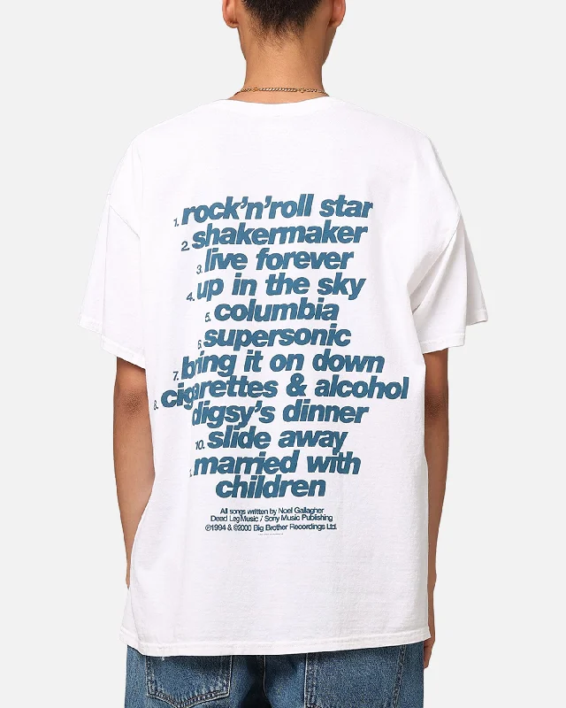 Oasis Definitely Maybe T-Shirt White Vintage Anti-Pilling Machine Wash Handmade