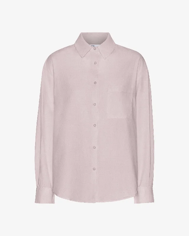 Organic Oversized Shirt - Faded Pink Polka Dot Checkered Tartan