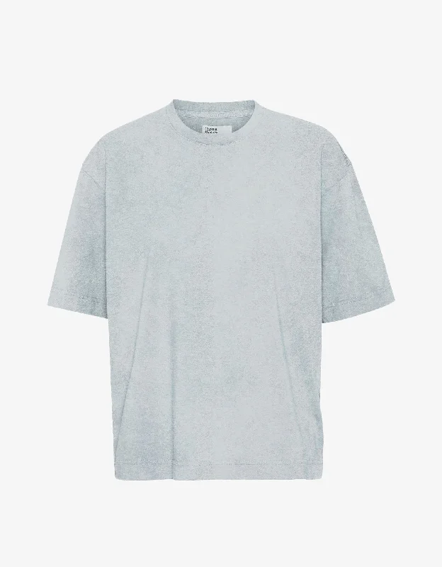 Oversized Organic T-Shirt - Faded Grey Sequined Glittery Shiny