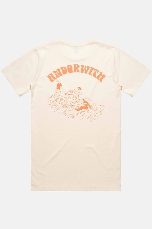 Party Wave Tee Cream Mesh Blend Leather Blend Suede Blend