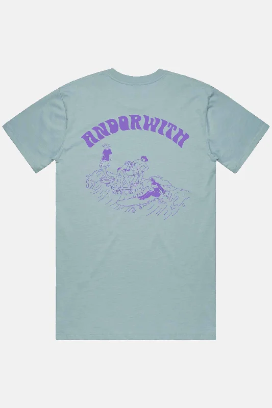 Party Wave Tee Pale Blue Front Pockets Side Pockets Patch Pockets