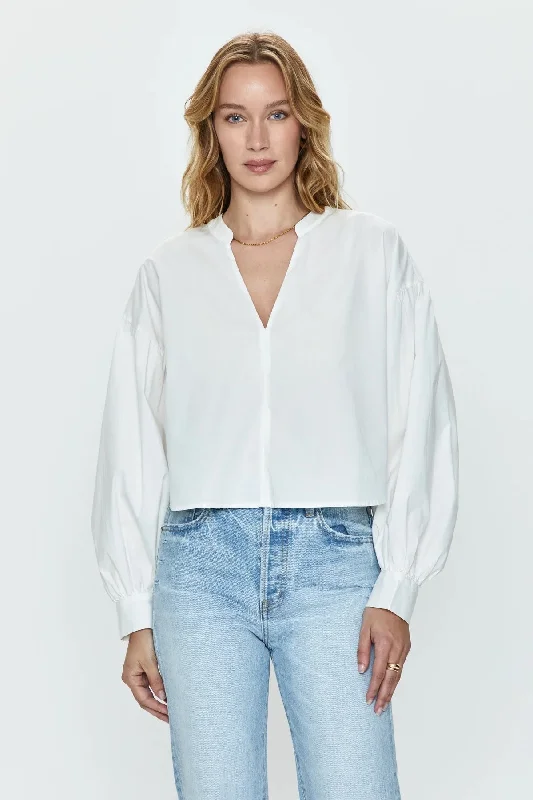 Pistola Lou Puff Sleeve Shirt LE BLANC Iron Safe Non-Iron Wrinkle Free