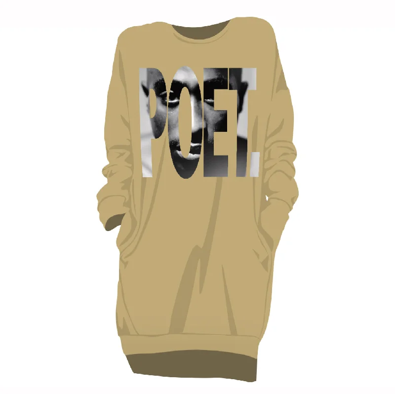 Poet Sweatshirt Dress With Pockets Cashmere Blend Cotton Blend Poly Blend