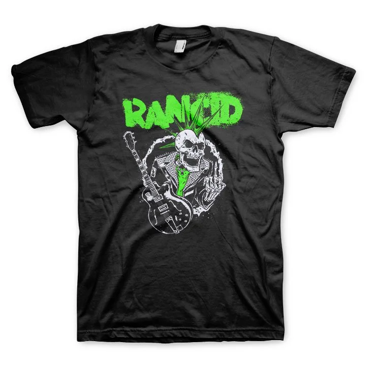 Rancid - Skele Guitar T-shirt Rayon Velvet Corduroy