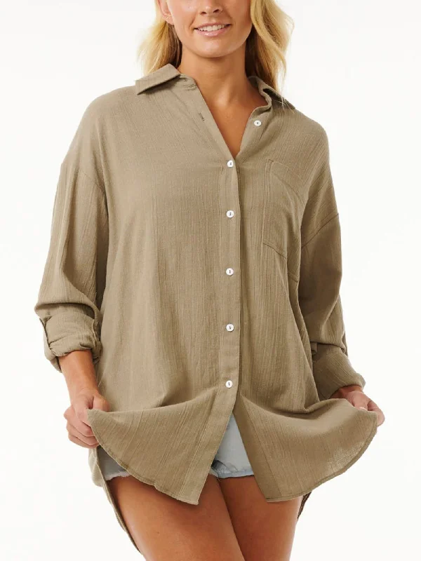 Premium Linen Long Sleeve Buttondown Shirt Plaid T-Shirt Polka Dot Checkered