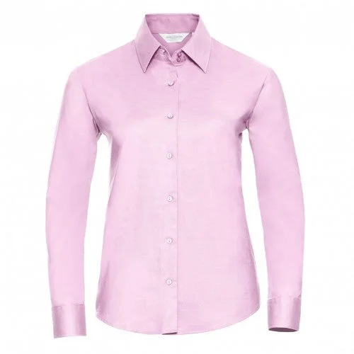 Russell Collection Ladies/Womens Long Sleeve Easy Care Oxford Shirt Boxy Fit Fitted Loose Russell Collection Ladies/Womens Long Sleeve Easy Care Oxford Shirt Boxy Fit Fitted Loose