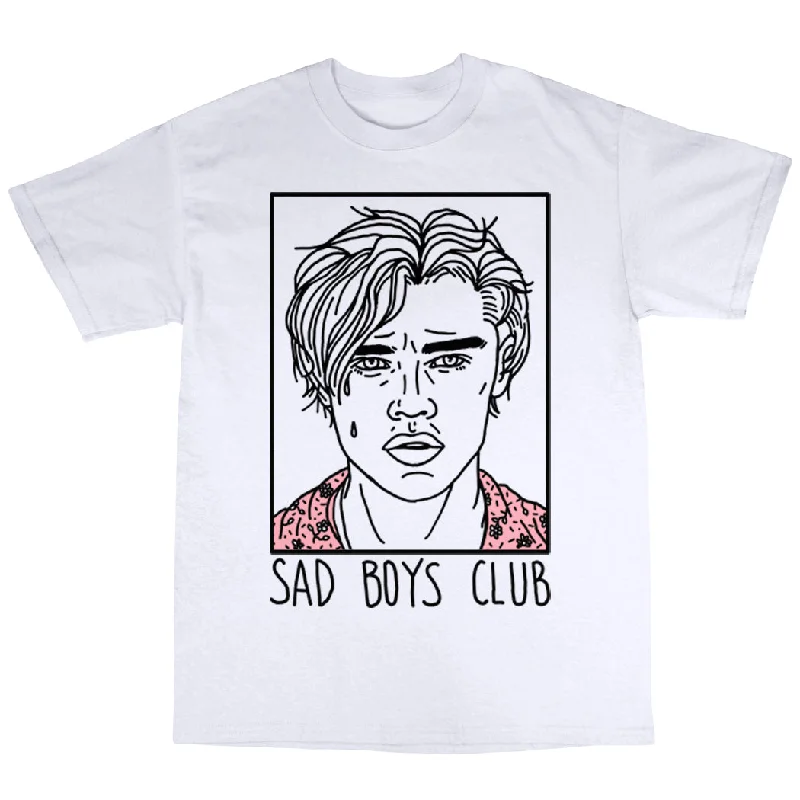 Sad Boys Club (Leo) - White T-Shirt Oversized T-Shirt Spandex breathable