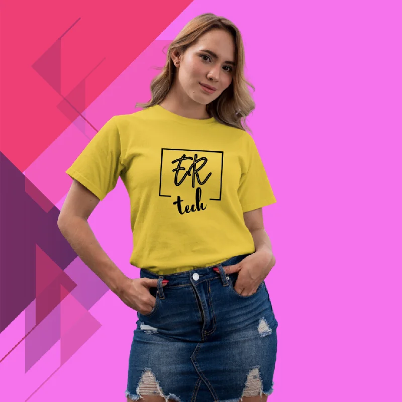 "Show Your Pride as an ER Tech with 'ER Tech' Printed Women's White T-Shirt" Real Fur Shearling Chenille "Show Your Pride as an ER Tech with 'ER Tech' Printed Women's White T-Shirt" Real Fur Shearling Chenille