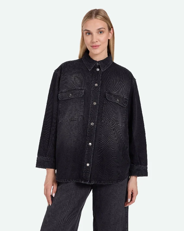 Siggas 3813 Shirt - Black Zippered Front Buttoned Front Snap Front