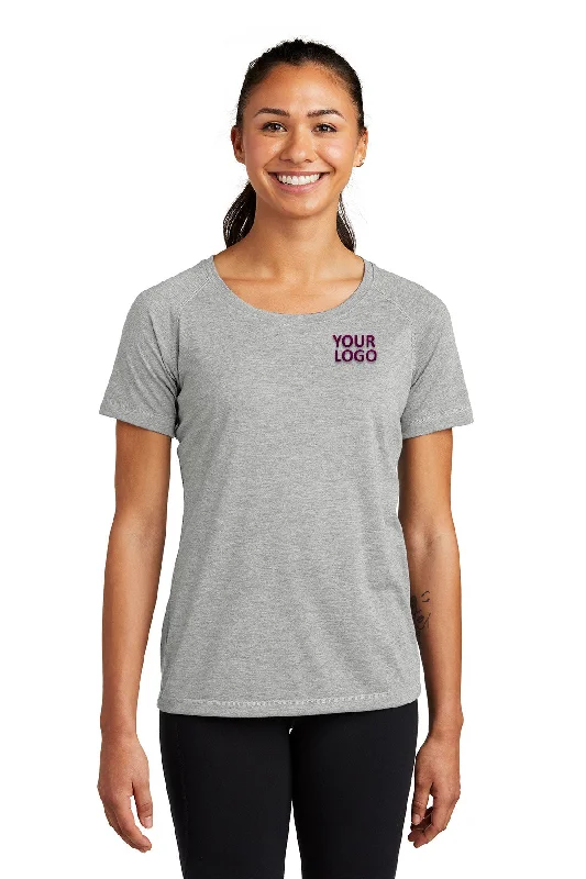 Sport-Tek Ladies PosiCharge Customized Tri Blend Wicking Scoop Neck Raglan Tee's, Light Grey Heather Anti-Pilling Machine Wash Handmade Sport-Tek Ladies PosiCharge Customized Tri Blend Wicking Scoop Neck Raglan Tee's, Light Grey Heather Anti-Pilling Machine Wash Handmade