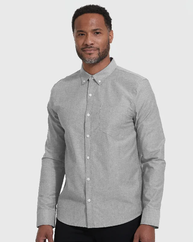 Stone Stretch Oxford Long Sleeve Shirt Lace Blend Ribbed Blend Corduroy Blend