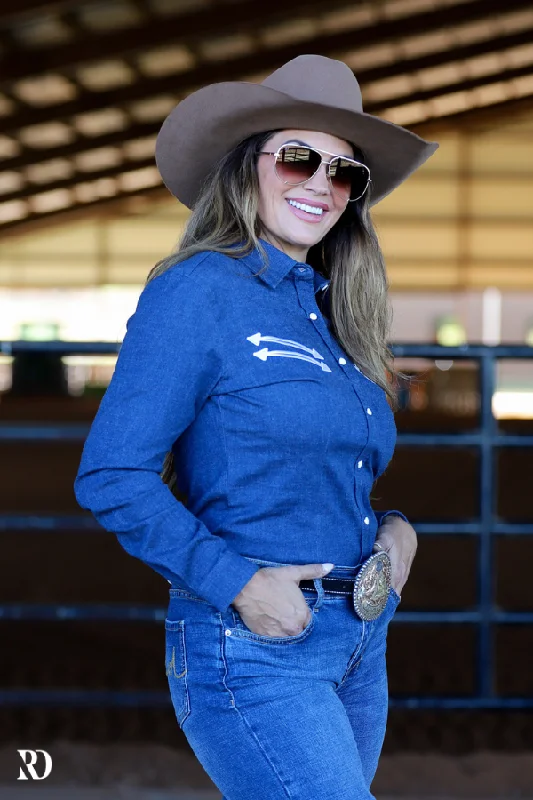 STRETCH DENIM STITCHED PERFORMANCE RODEO SHIRT Elasticated Padded Insulated