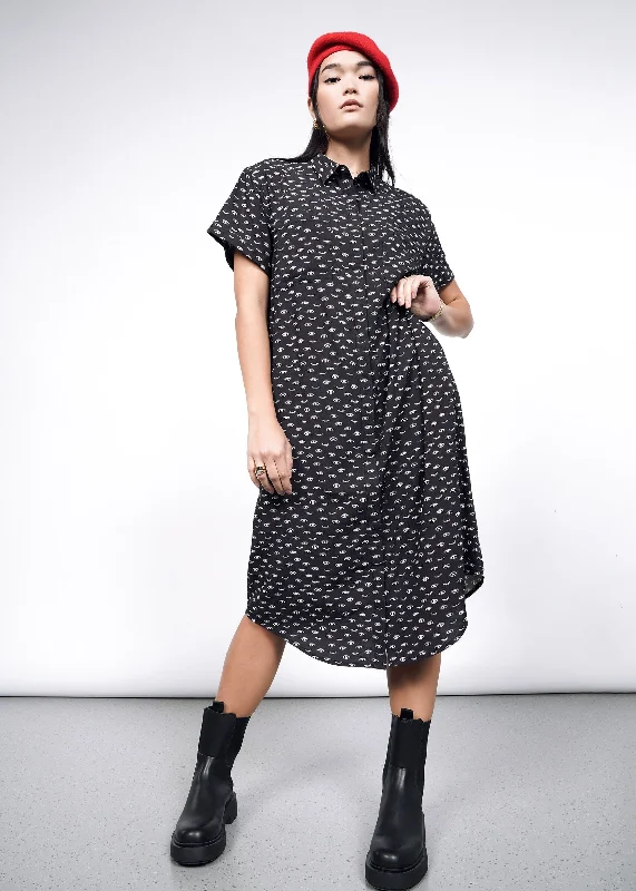 The Empower Shirt Dress Real Fur Shearling Chenille