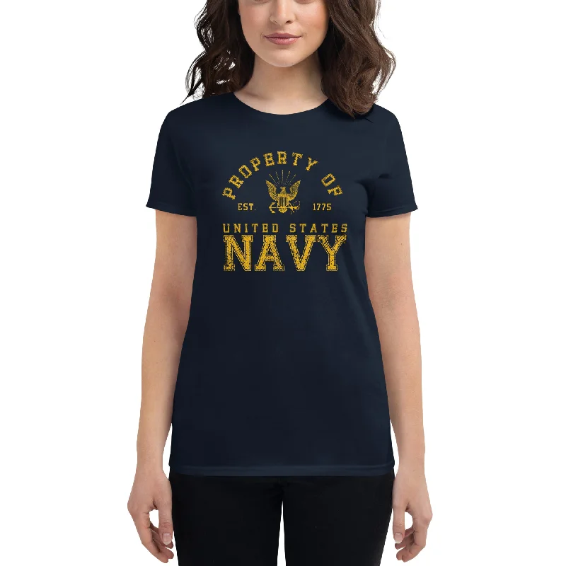 U.S. Navy Property of the Navy Women's Tee Lace Blend Ribbed Blend Corduroy Blend