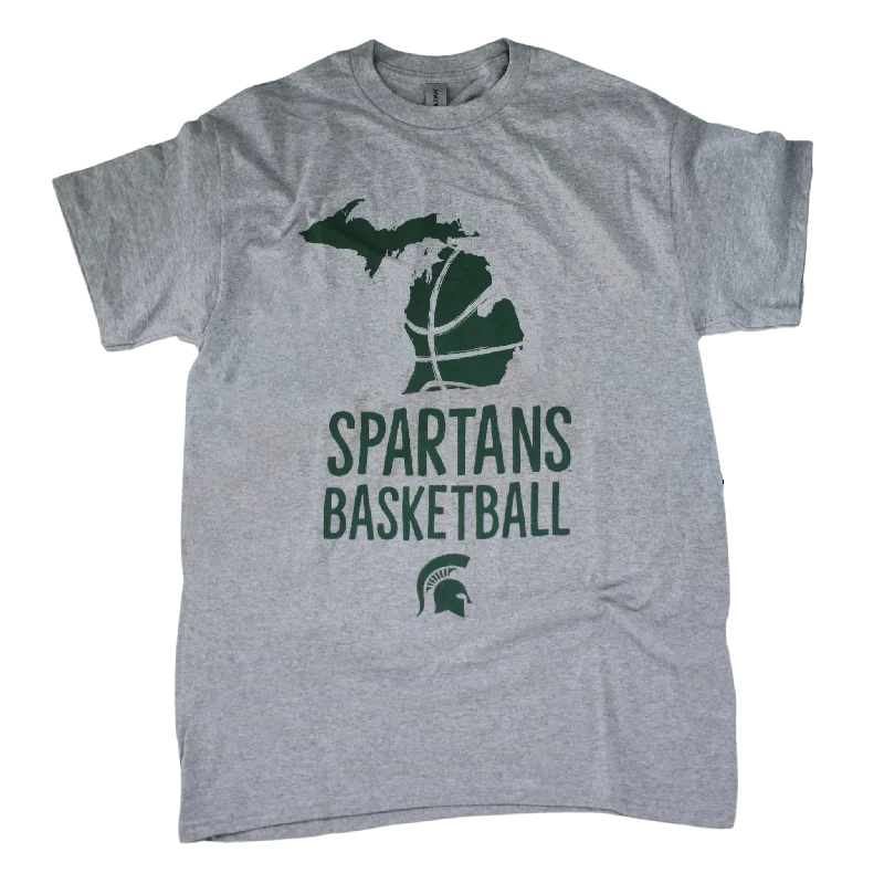 MSU Basketball State of Michigan T-shirt Lace Blend Ribbed Blend Corduroy Blend