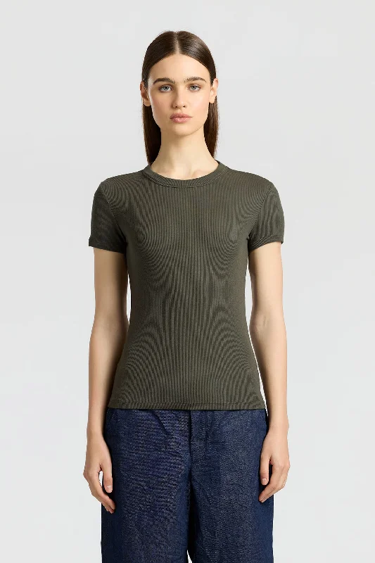 Verona Tee Ribbed Striped Patterned